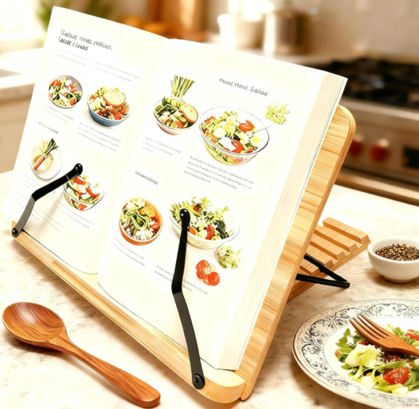 Foldable Bamboo Recipe Book Holder