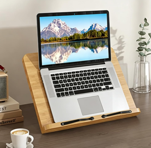 Versatile Bamboo Book Stand for Home and Office