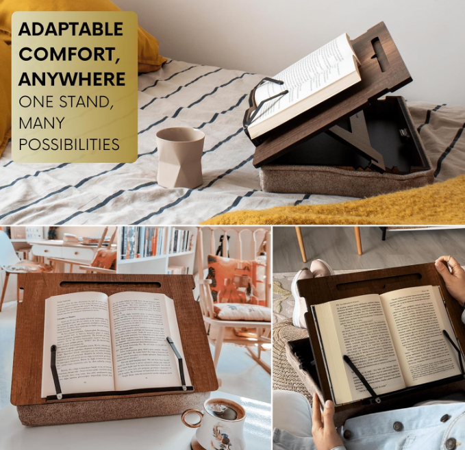 Cushioned Lap Reading Desk with Adjustable Book Holder Image 2