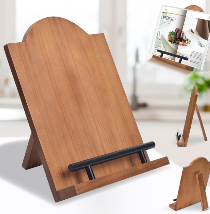 Foldable Pine Wood Cookbook Holder