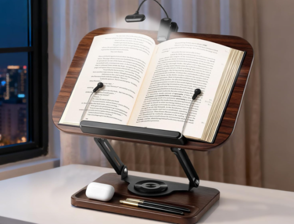 Book Stand with Light and Storage