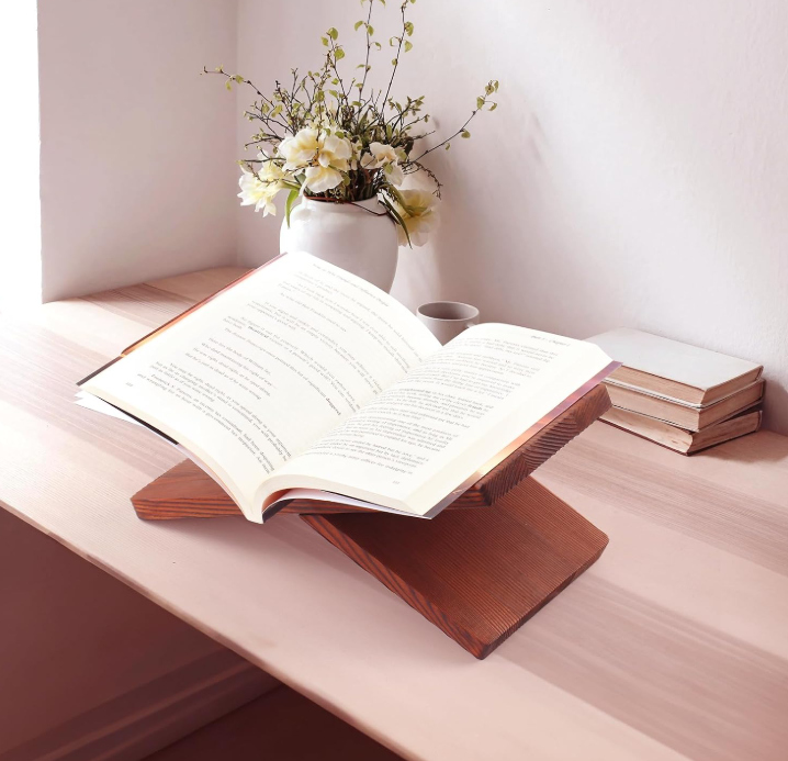 X Shaped Solid Wood Book Display Stand