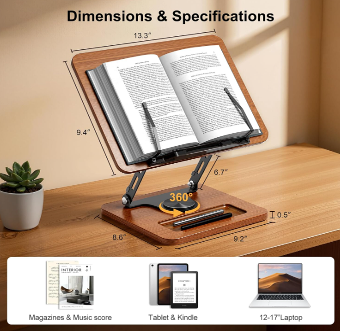 360 Degree Rotating Book Holder Image 2