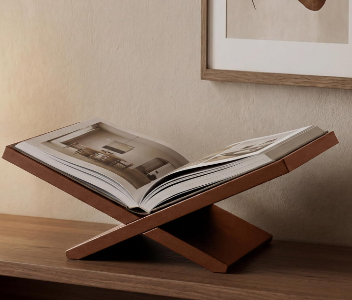 Large Wooden Open Book Holder